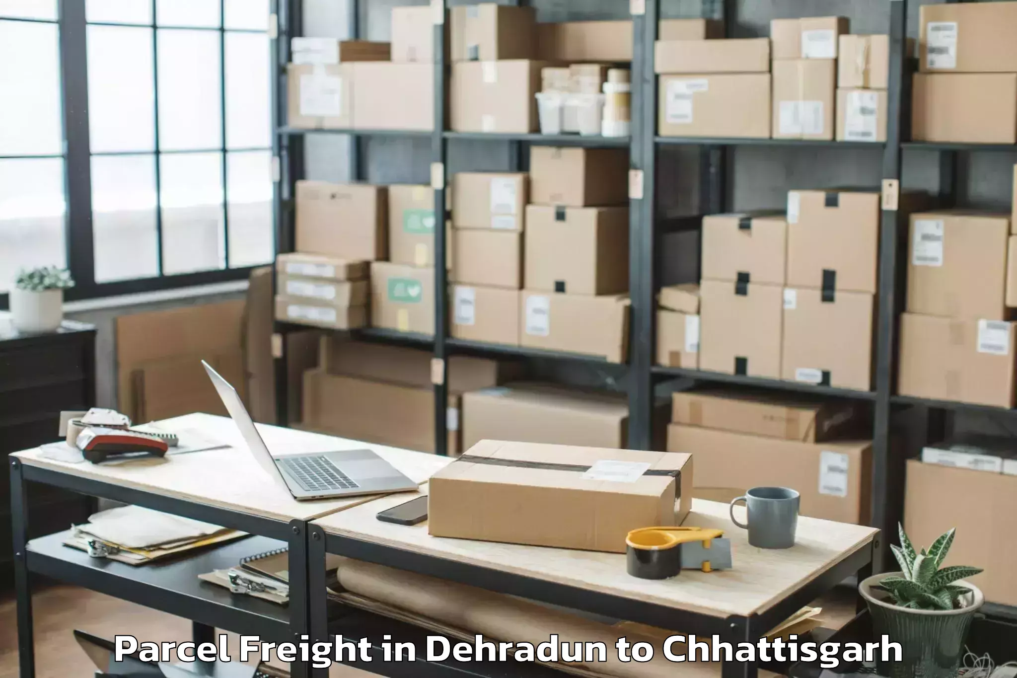 Reliable Dehradun to Gunderdehi Parcel Freight